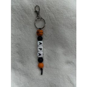 Apa feliratú szilikon kulcstartó (Kosárlabda- fekete ) 