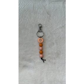 Virág szilikon kulcstartó (narancs- pink) 