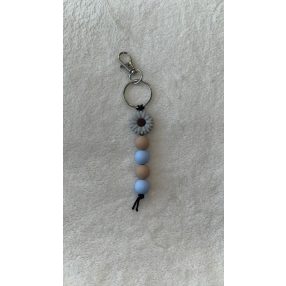 Virág szilikon kulcstartó (Barna- kék) 