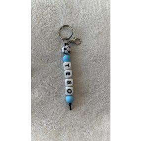 Teso feliratú szilikon kulcstartó (világoskék)