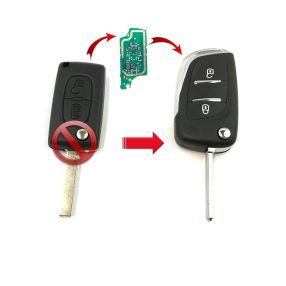   Citroen 2 gombos bicskakulcs átalakító. Elemtartós, VA2  (ÚJ)