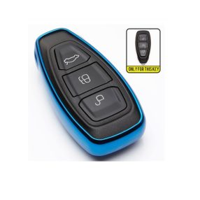   Ford : Focus / Mondeo / Fiesta / Galaxy / Ecosport / B-Max / C-Max / Grand C-Max / S-Max / Kuga - Smart - Kulcsvédő Tok KÉK