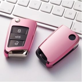   Volkswagen ( VW ) / Seat / Skoda : MQB - Bicska - Kulcsvédő Tok RÓZSASZÍN / PINK