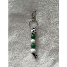 Focilabda szilikon kulcstartó (Zöld-Fehér)