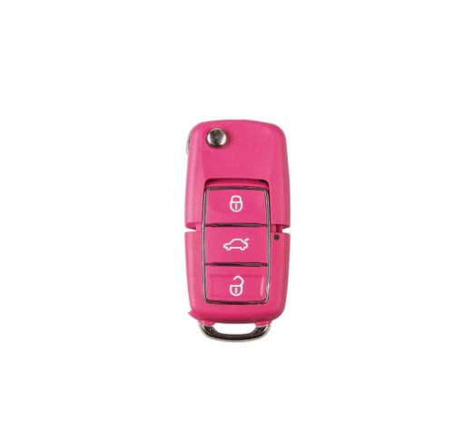 Volkswagen ( VW ) / Seat / Skoda : 3 gombos Kulcsház Bicskakulcsház Felsőrésszel _ PINK _ HU75T / HU66