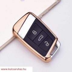   Volkswagen ( VW ) / Skoda : Passat / Kodiaq / Superb - Smart - Kulcsvédő Tok ARANY
