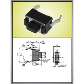2 érintkezős mikrokapcsoló 6mm X 3,5mm