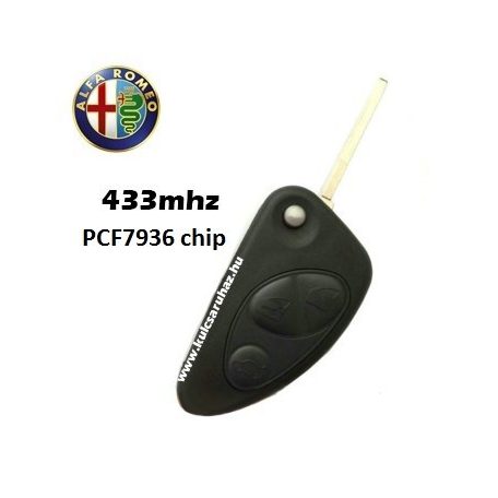 Alfa Romeo 3 gombos bicskakulcs PCF7936 433Mhz