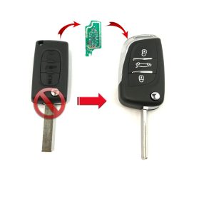   Citroen 3 gombos bicskakulcs átalakító. Elemtartós, HU83  (ÚJ)