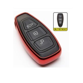   Ford : Focus / Mondeo / Fiesta / Galaxy / Ecosport / B-Max / C-Max / Grand C-Max / S-Max / Kuga - Smart - Kulcsvédő Tok PIROS