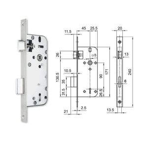 Euro Elzett 3411 kulcsos bevésőzár 