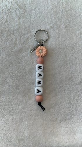 MAMA feliratú szilikon kulcstartó (barack)